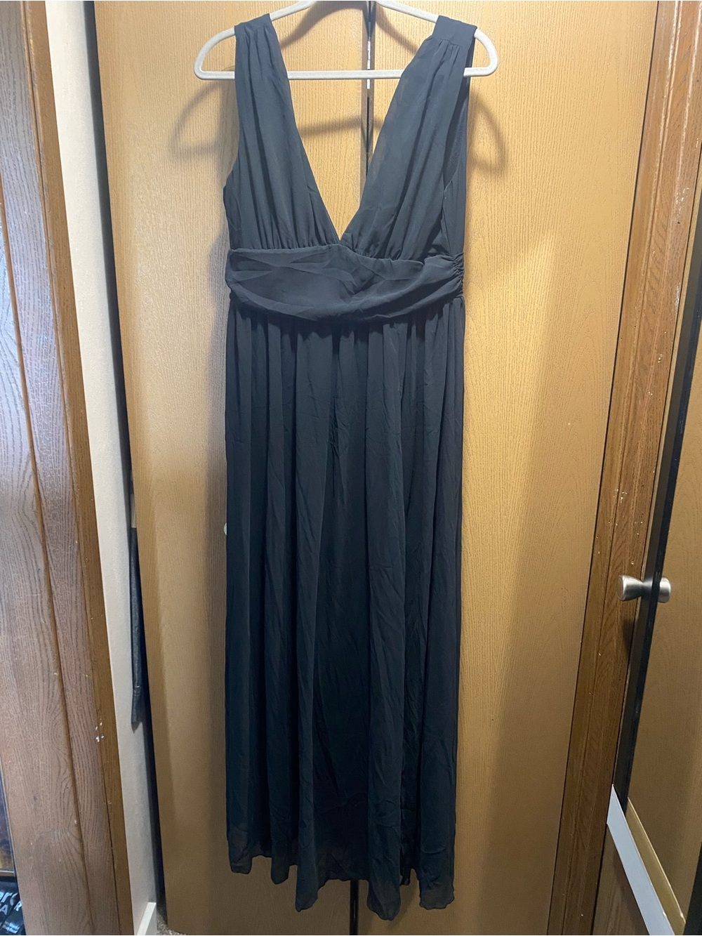 Black V-Neck Maxi Dress